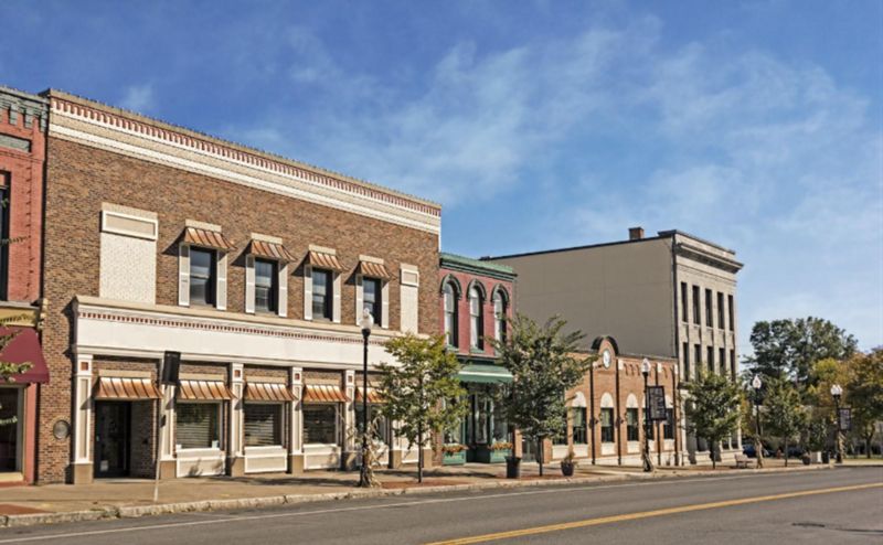 Knightdale North Carolina downtown street buildings and storefronts
