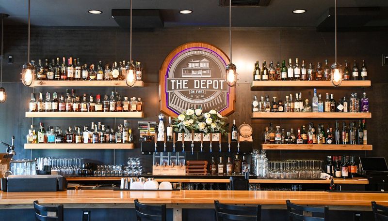 The Depot restaurant interior bar in Knightdale North Carolina