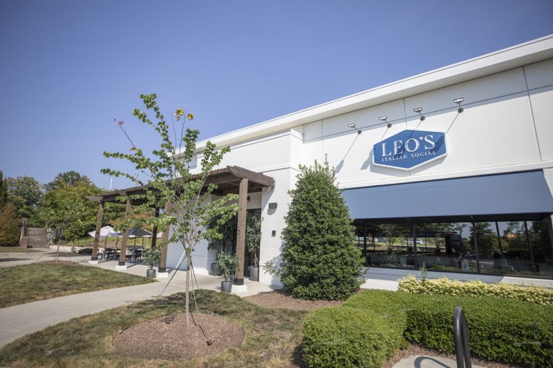 Exterior of Leo?s Italian Social restaurant at Park West Village in Morrisville, North Carolina