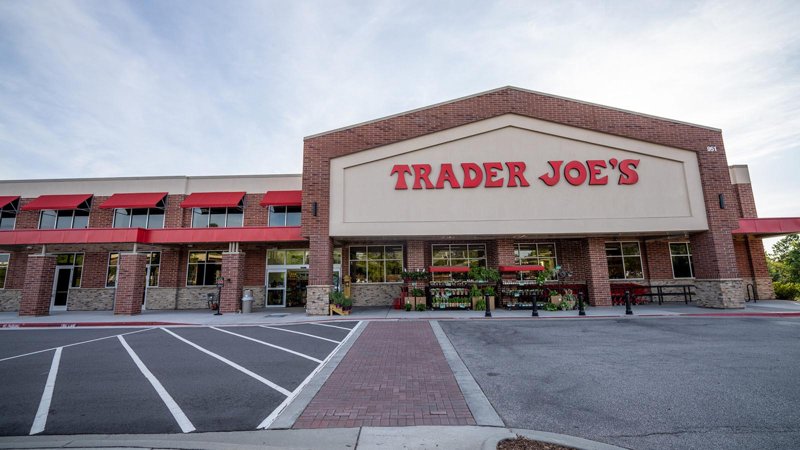 Exterior of Trader Joe?s grocery store at Park West Village in Morrisville, North Carolina